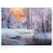Designart - Forest in Winter Sunset - Landscapes Painting Print on Wrapped Canvas